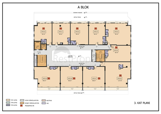 Комерческое помещение под офис в центре города Анталия 