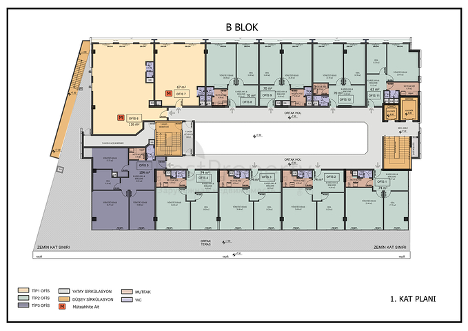 Комерческое помещение под офис в центре города Анталия 