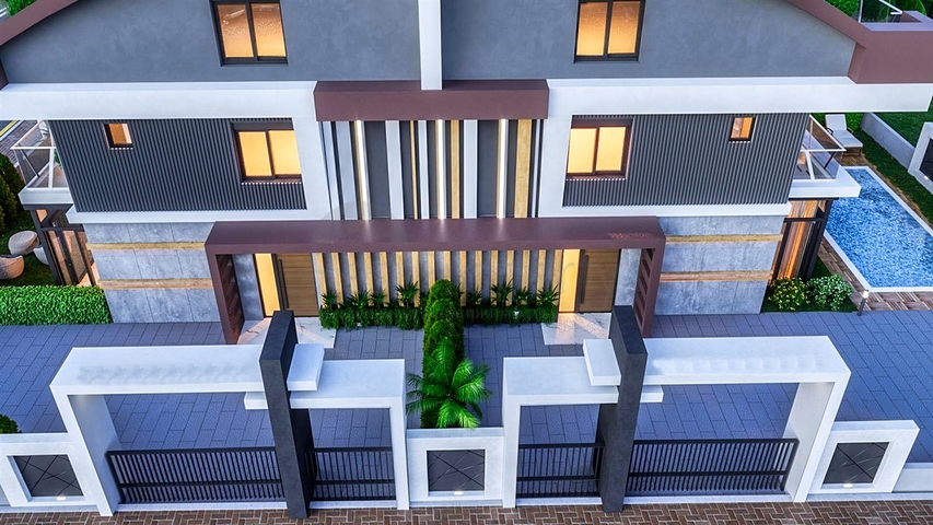 Вилла планировки 4+1 в микрорайоне Гузельоба - Анталия 