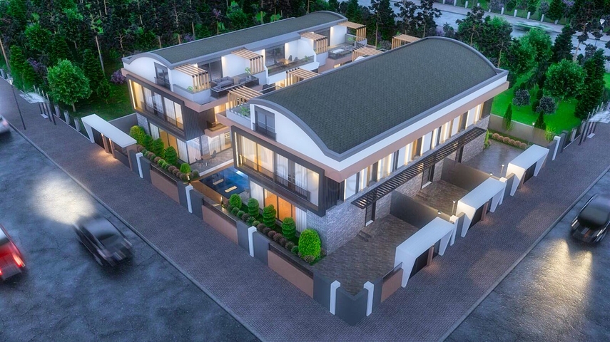 Вилла планировки 4+1 в микрорайоне Гузельоба - Анталия 