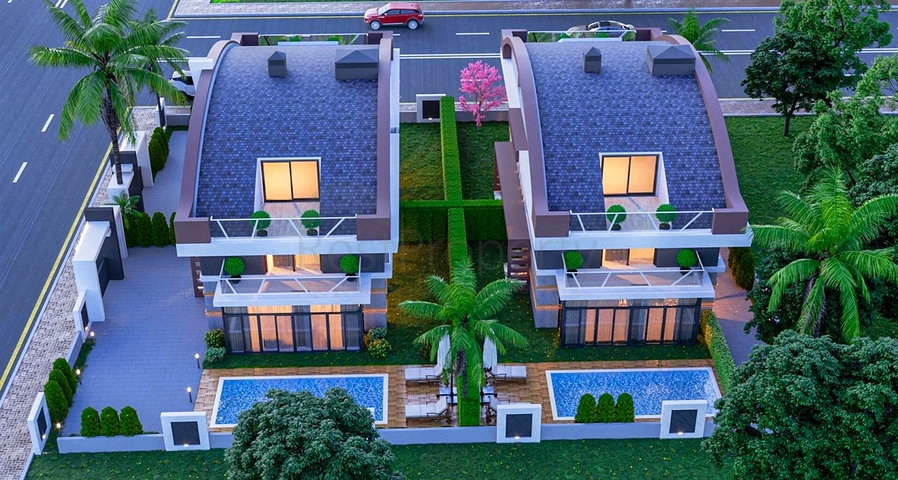 Вилла планировки 4+1 в микрорайоне Гузельоба - Анталия 