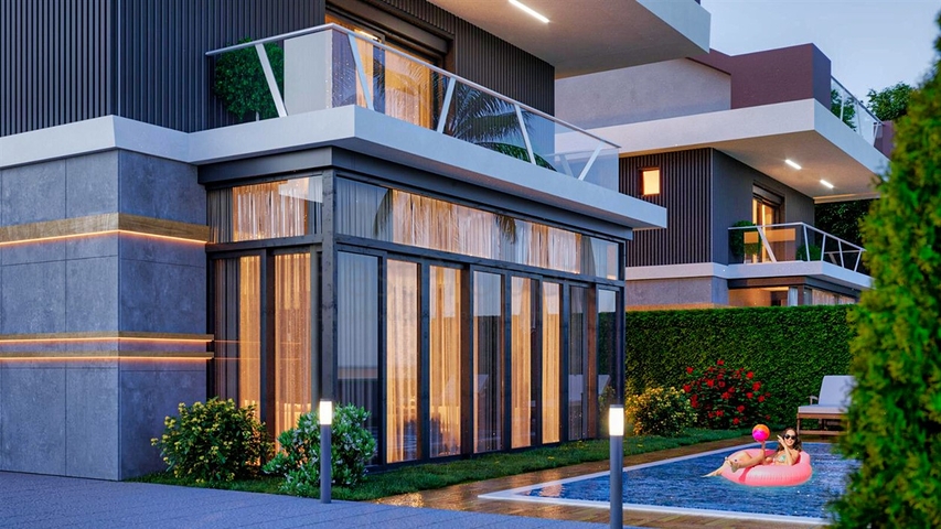 Вилла планировки 4+1 в микрорайоне Гузельоба - Анталия 