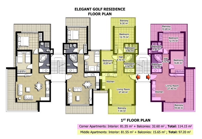 Квартира планировки 2+1 в районе Белек - Анталия 