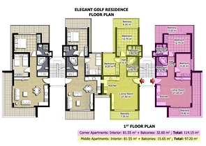 Квартира планировки 2+1 в районе Белек - Анталия 