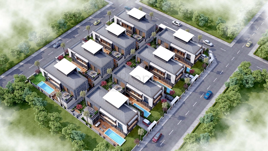 Виллы планировки 5+2 в районе Дошемеалты - Анталия 