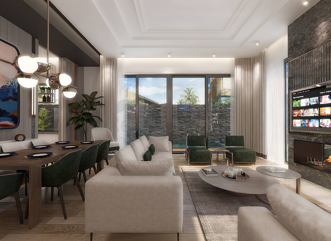 Виллы планировки 5+2 в районе Дошемеалты - Анталия 