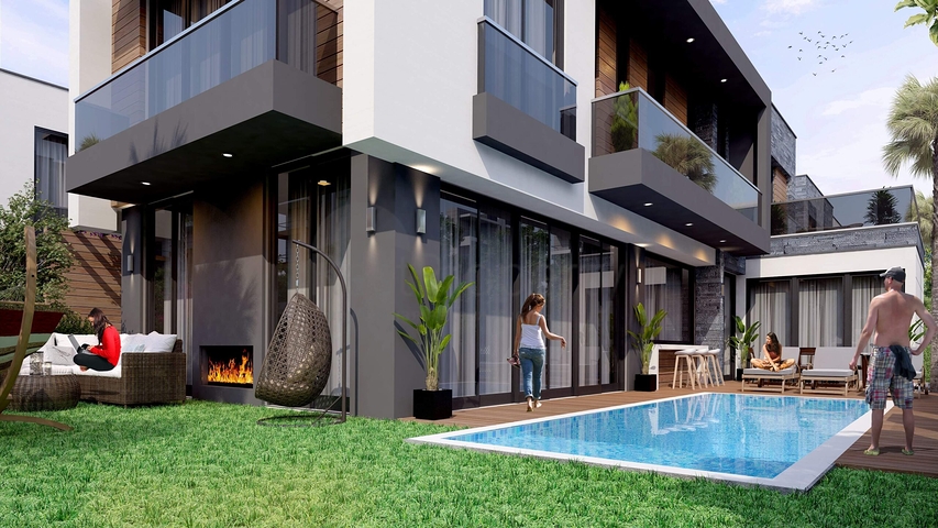 Виллы планировки 5+2 в районе Дошемеалты - Анталия 