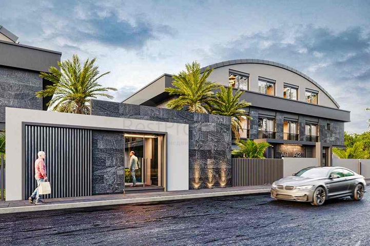 Вилла планировки 7+1 в микрорайоне Моллаюсуф - Анталия 