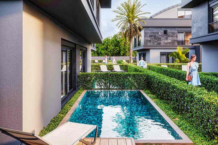 Вилла планировки 7+1 в микрорайоне Моллаюсуф - Анталия 