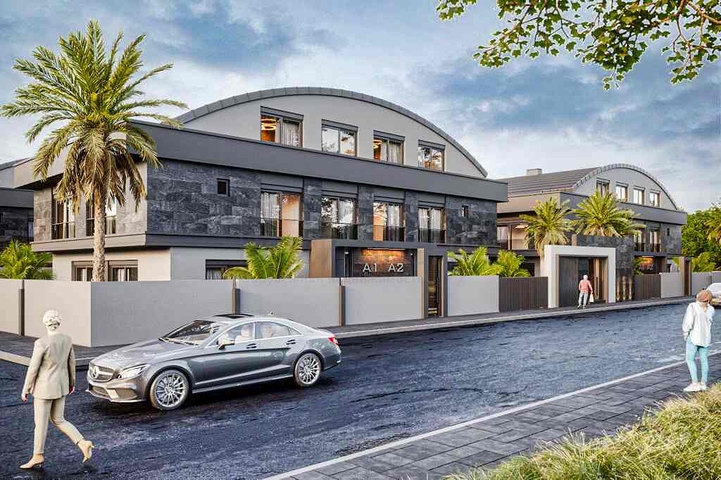 Вилла планировки 7+1 в микрорайоне Моллаюсуф - Анталия 