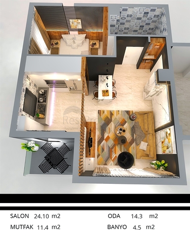 Квартиры планировки 4+1 в микрорайоне Хурма - Анталия