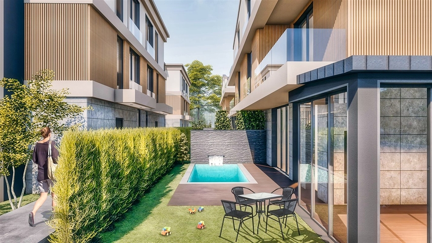 Виллы планировки 6+2 в районе Алтынташ - Анталия 