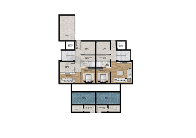 Виллы планировки 6+2 в районе Алтынташ - Анталия 