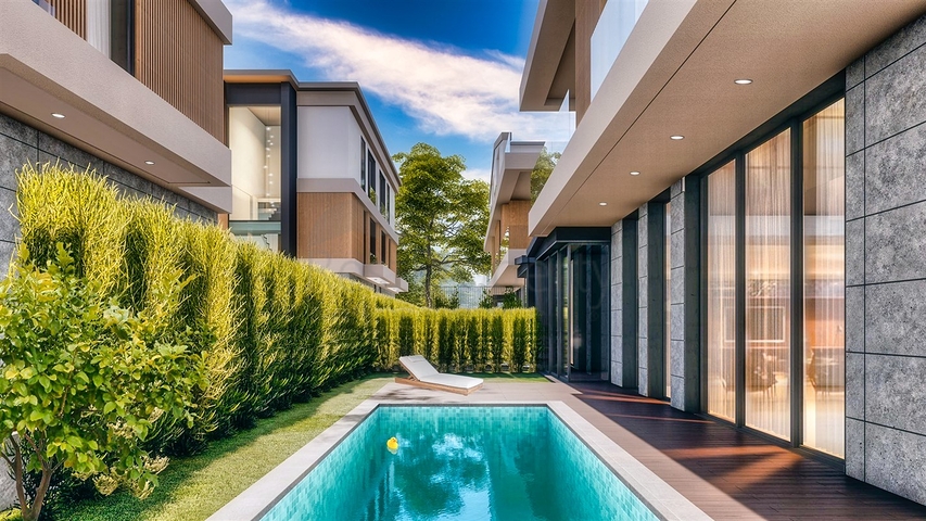 Виллы планировки 6+2 в районе Алтынташ - Анталия 