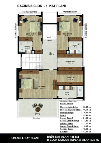 Виллы планировки 4+1 и 6+1 в районе Дошемеалты - Анталия 