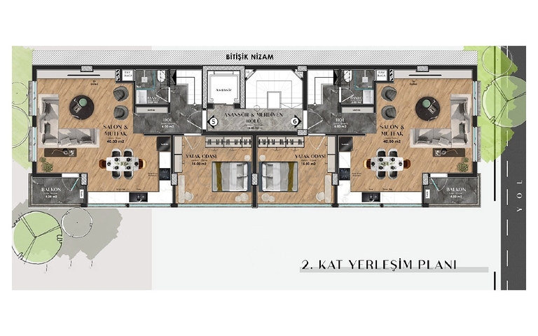 Квартиры планировки 2+1 дуплекс в микрорайоне Лара - Анталия 