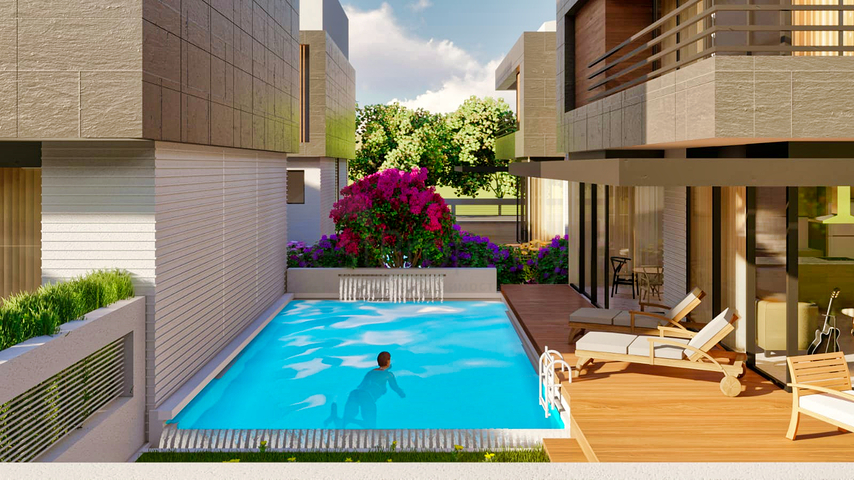 Виллы в закрытом комплексе район Дошемеалты - Анталия 