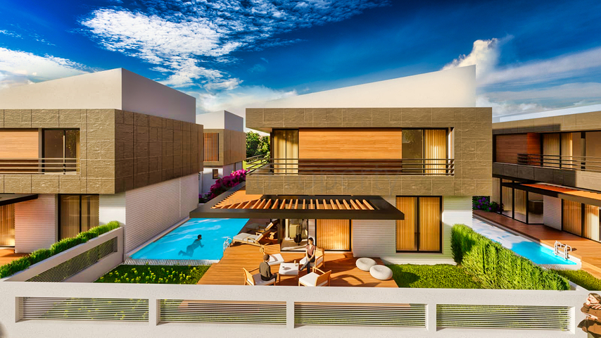 Виллы в закрытом комплексе район Дошемеалты - Анталия 