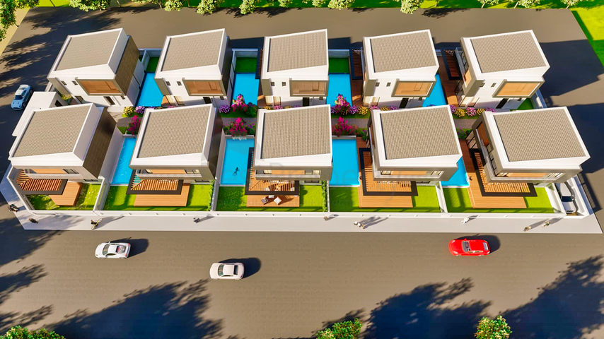 Виллы в закрытом комплексе район Дошемеалты - Анталия 