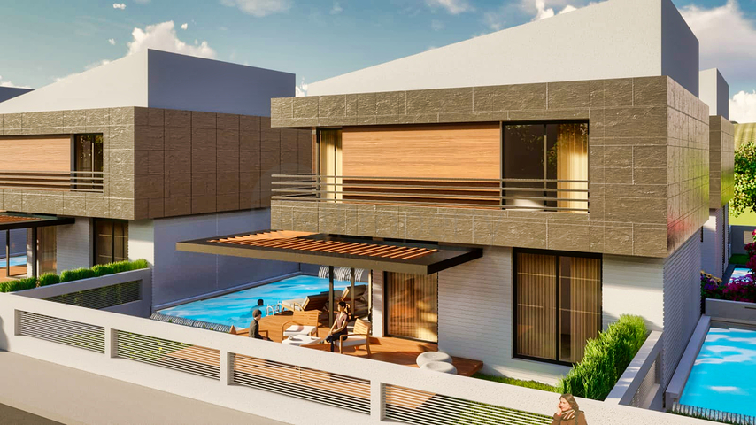 Виллы в закрытом комплексе район Дошемеалты - Анталия 