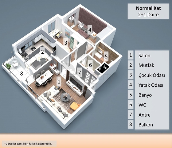 Квартиры планировки 2+1 , 4+1 и 5+1 дуплекс в центре города Анталия 