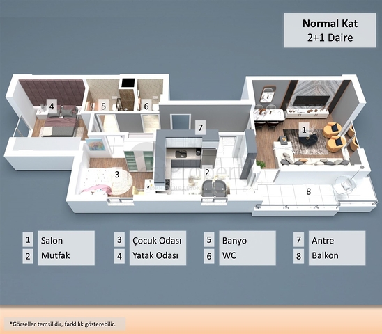 Квартиры планировки 2+1 , 4+1 и 5+1 дуплекс в центре города Анталия 