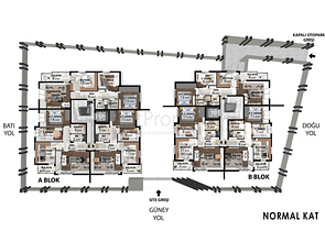 Квартиры планировки 2+1 , 4+1 и 5+1 дуплекс в центре города Анталия 