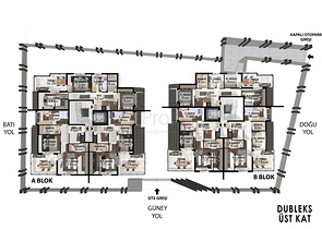 Квартиры планировки 2+1 , 4+1 и 5+1 дуплекс в центре города Анталия 