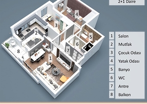 Квартиры планировки 2+1 , 4+1 и 5+1 дуплекс в центре города Анталия 