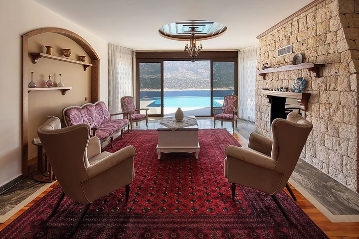 Элитная вилла с видом на Средиземное море в Каше Анталья