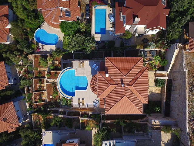 Элитная вилла с видом на Средиземное море в Каше Анталья