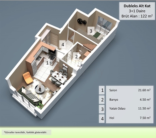 Квартиры планировки 2+1,3+1, 4+1  дуплекс в центре города Анталия  