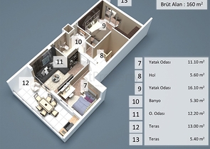 Квартиры планировки 2+1,3+1, 4+1  дуплекс в центре города Анталия  