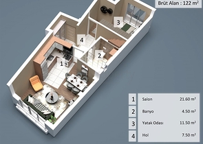 Квартиры планировки 2+1,3+1, 4+1  дуплекс в центре города Анталия  