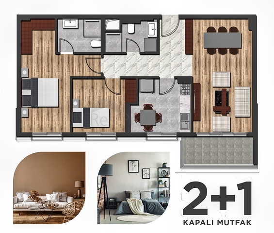 Квартиры планировки 1+1  2+1 в районе Кепез - Анталия 
