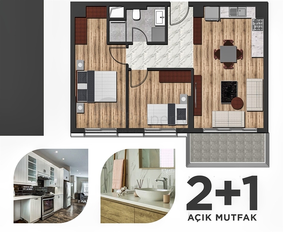 Квартиры планировки 1+1  2+1 в районе Кепез - Анталия 