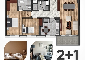 Квартиры планировки 1+1  2+1 в районе Кепез - Анталия 