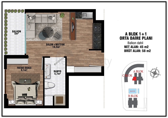 Инвестиционный проект в микрорайоне Алтынташ - Анталия 