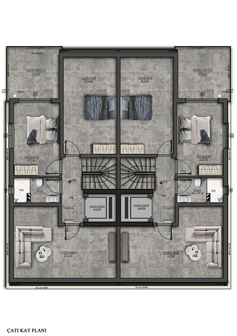 Виллы планировки 5+1 в районе Моллаюсуф - Анталия 