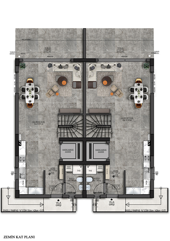 Виллы планировки 5+1 в районе Моллаюсуф - Анталия 