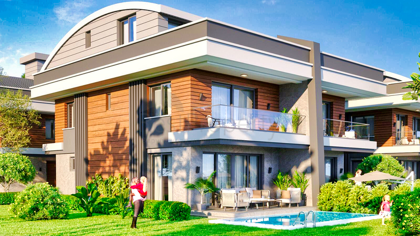 Виллы планировки 5+1 в районе Моллаюсуф - Анталия 