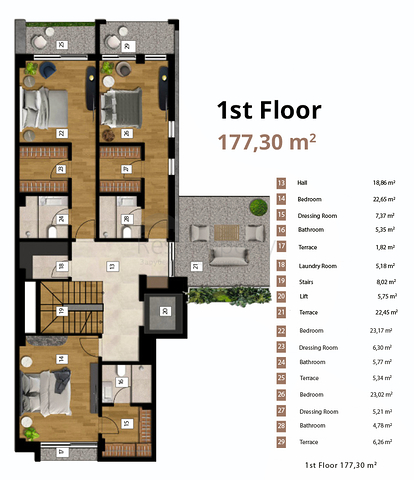 Вилла планировки 5+1 в элитном районе Дошемеалты - Анталия 