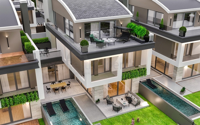 Вилла планировки 5+1 в элитном районе Дошемеалты - Анталия 