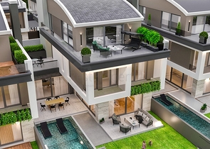 Вилла планировки 5+1 в элитном районе Дошемеалты - Анталия 