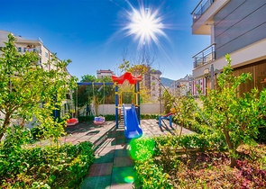 Квартира с придомовым бассейном планировки 2+1 в микрорайоне Хурма - Анталия 