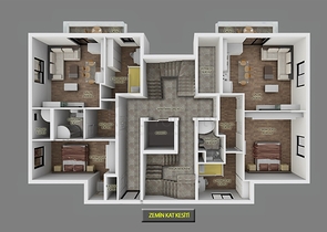 Квартиры планировки 3+1 в районе Кепез - Анталия 