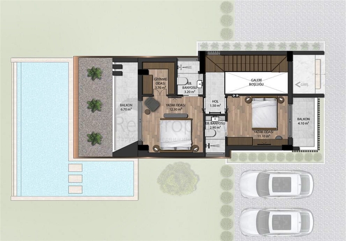 Виллы планировки 3+1 в престижном районе Кемер - Анталия 