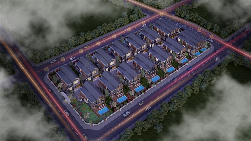 Комплекс вилл планировки 4+1 в районе Дёшемеалты - Анталия