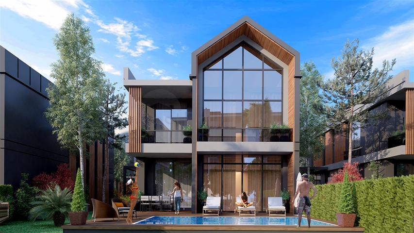 Комплекс вилл планировки 4+1 в районе Дёшемеалты - Анталия