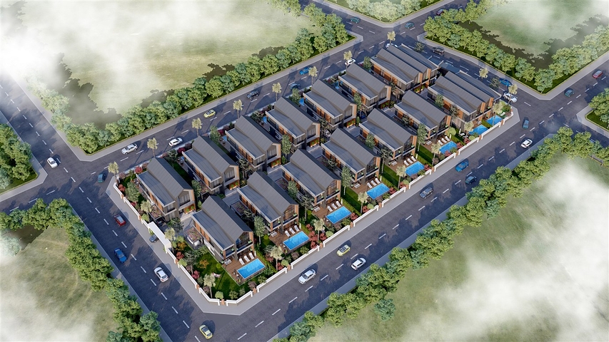 Комплекс вилл планировки 4+1 в районе Дёшемеалты - Анталия